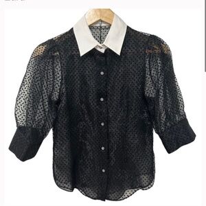 Sheer polka dot top